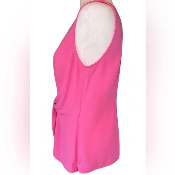 Talbots Bright Pink Sleeveless Blouse w/Tie Front - Picture 4 of 9